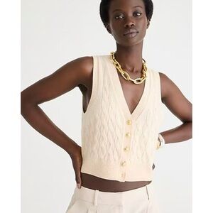 J. Crew Cream Cable Knit Sweater Vest